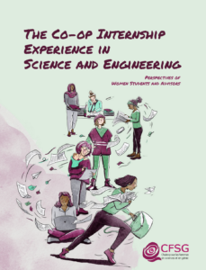 Book's cover page showing woment student doing intership tasks